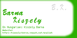 barna kiszely business card